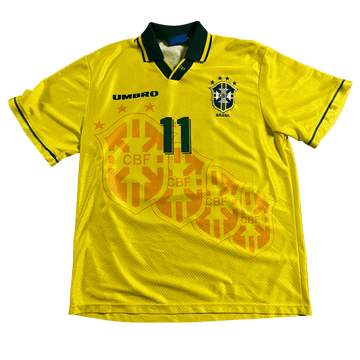 1994 - 96 Brazil Home 'Romario' Shirt - L