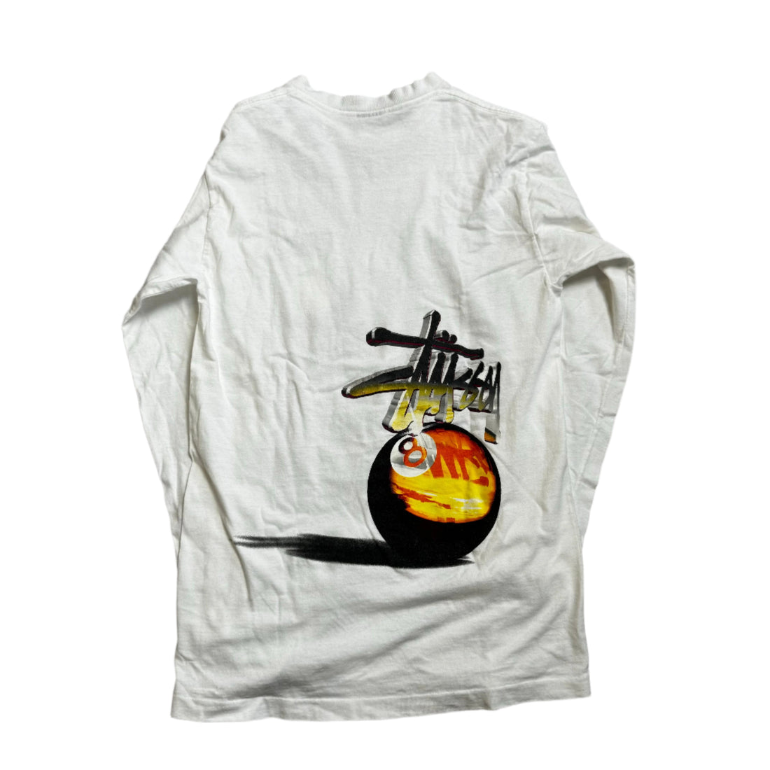 White Stussy Long Sleeve Tee - S