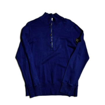 Vintage Blue Stone Island 1/2 Sweatshirt - L