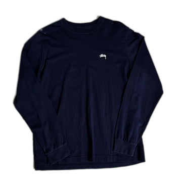 Navy Blue Stussy Long Sleeve Tee - L