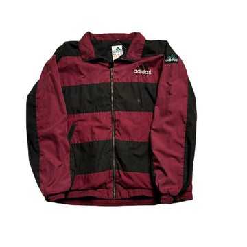 Vintage Burgundy + Black Adidas Equipment Jacket - M