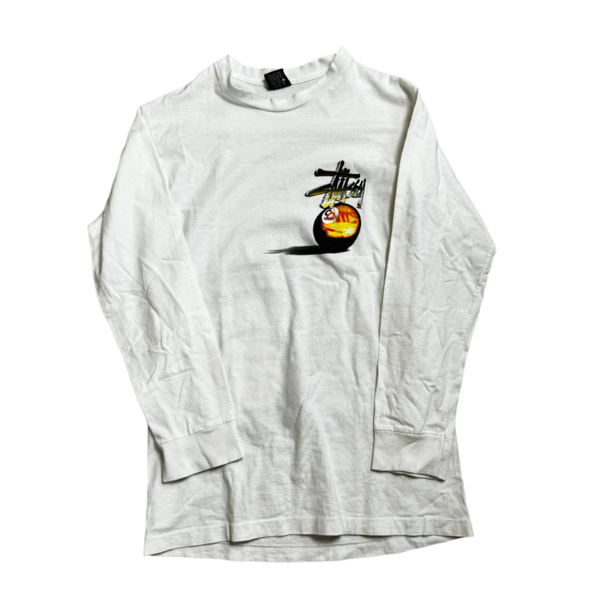 White Stussy Long Sleeve Tee - S