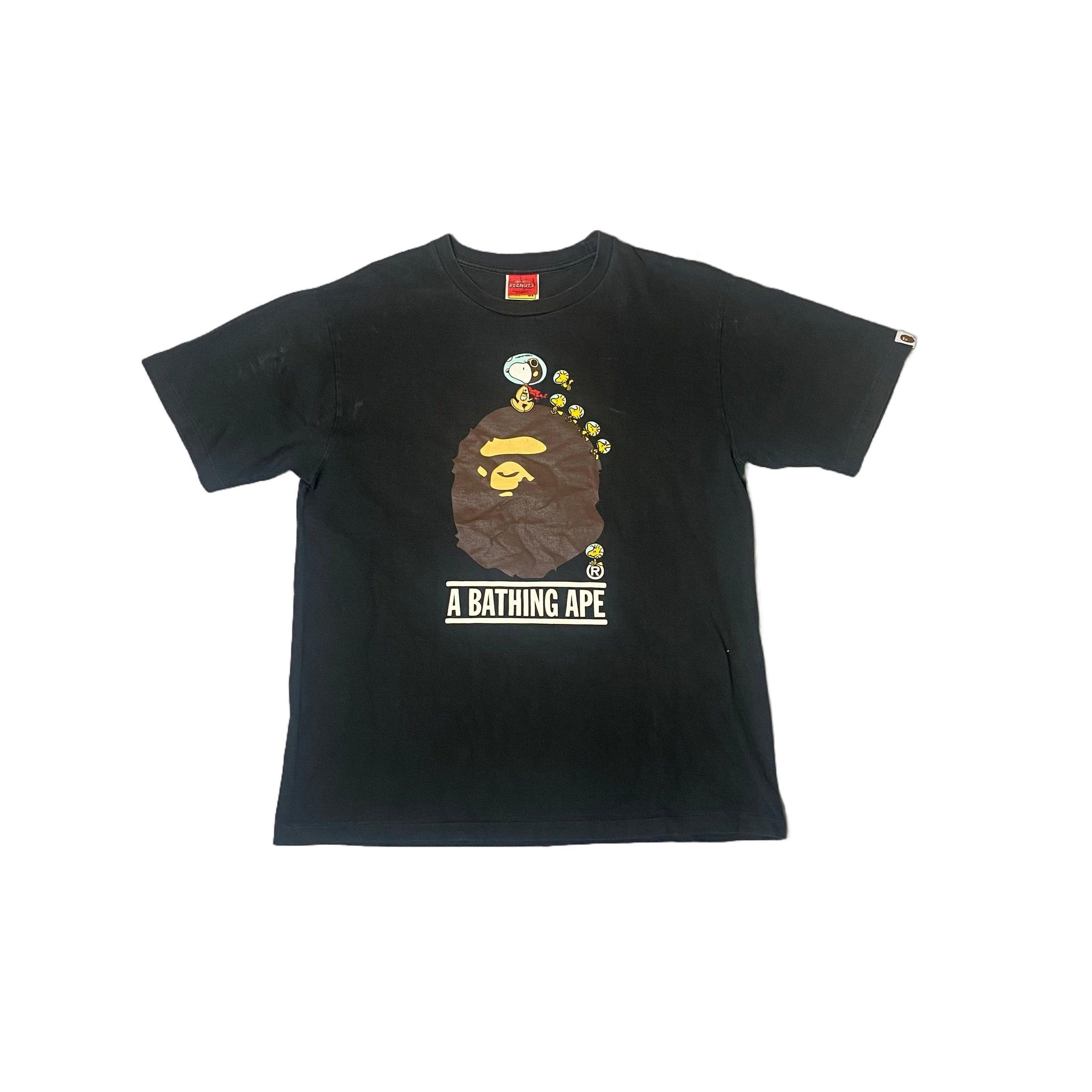 Black A Bathing Ape (BAPE) x Snoopy Tee - XL