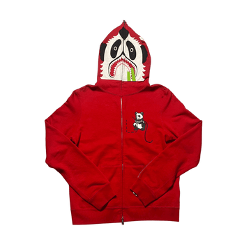 Red A Bathing Ape (BAPE) Panda Full Zip Hoodie - S