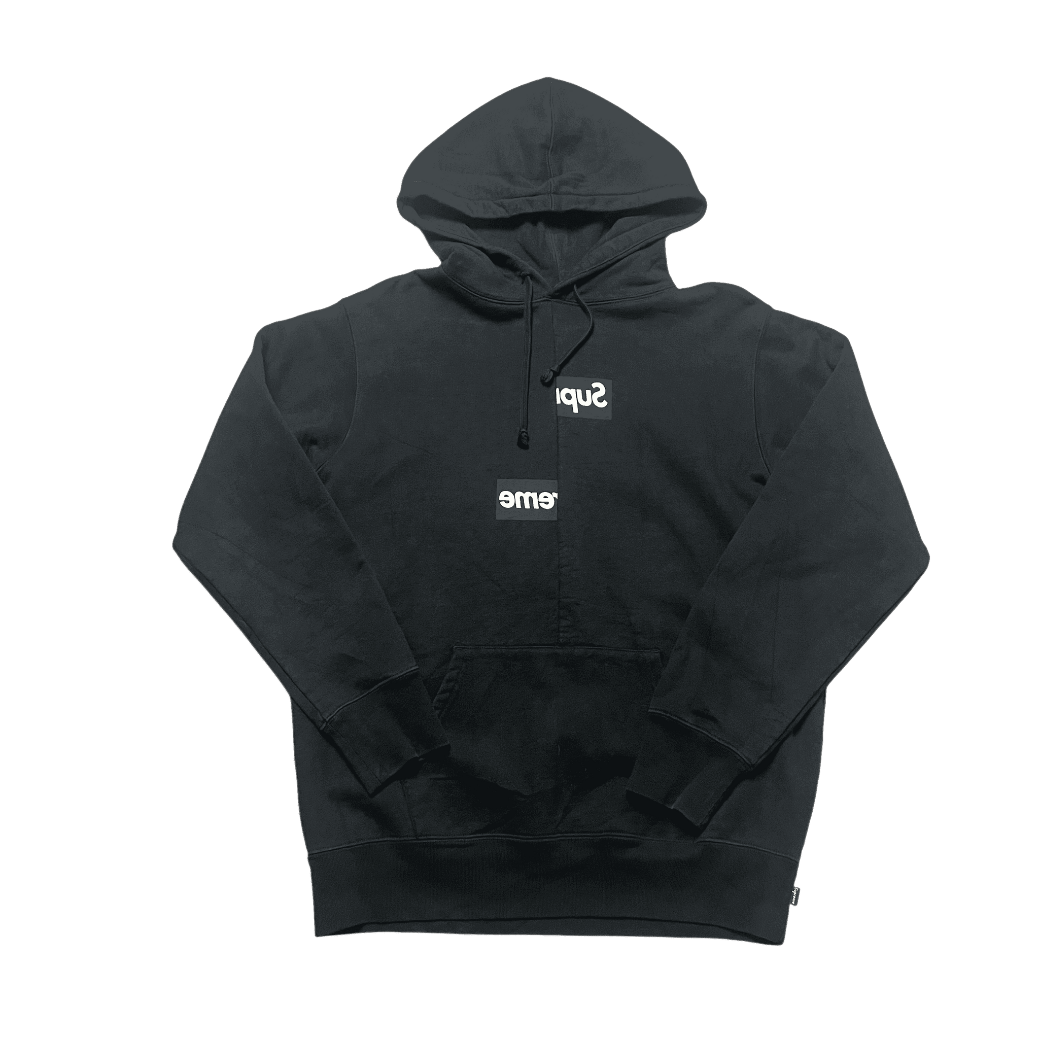 Black Supreme x Comme Des Garcons Split Box Logo Hoodie - L