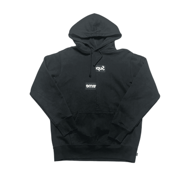 Black Supreme x Comme Des Garcons Split Box Logo Hoodie - L