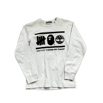 White A Bathing Ape (BAPE) x Undefeated x Timberland Long Sleeve Tee - S