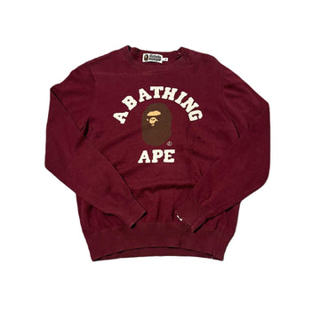 Burgundy A Bathing Ape (BAPE) Knitted Sweatshirt - M