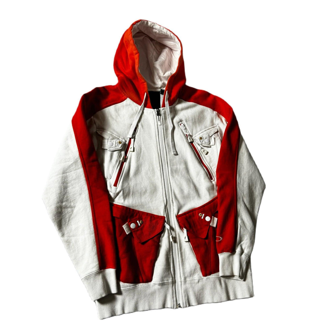 White + Red Oakley Full Zip Hoodie - S