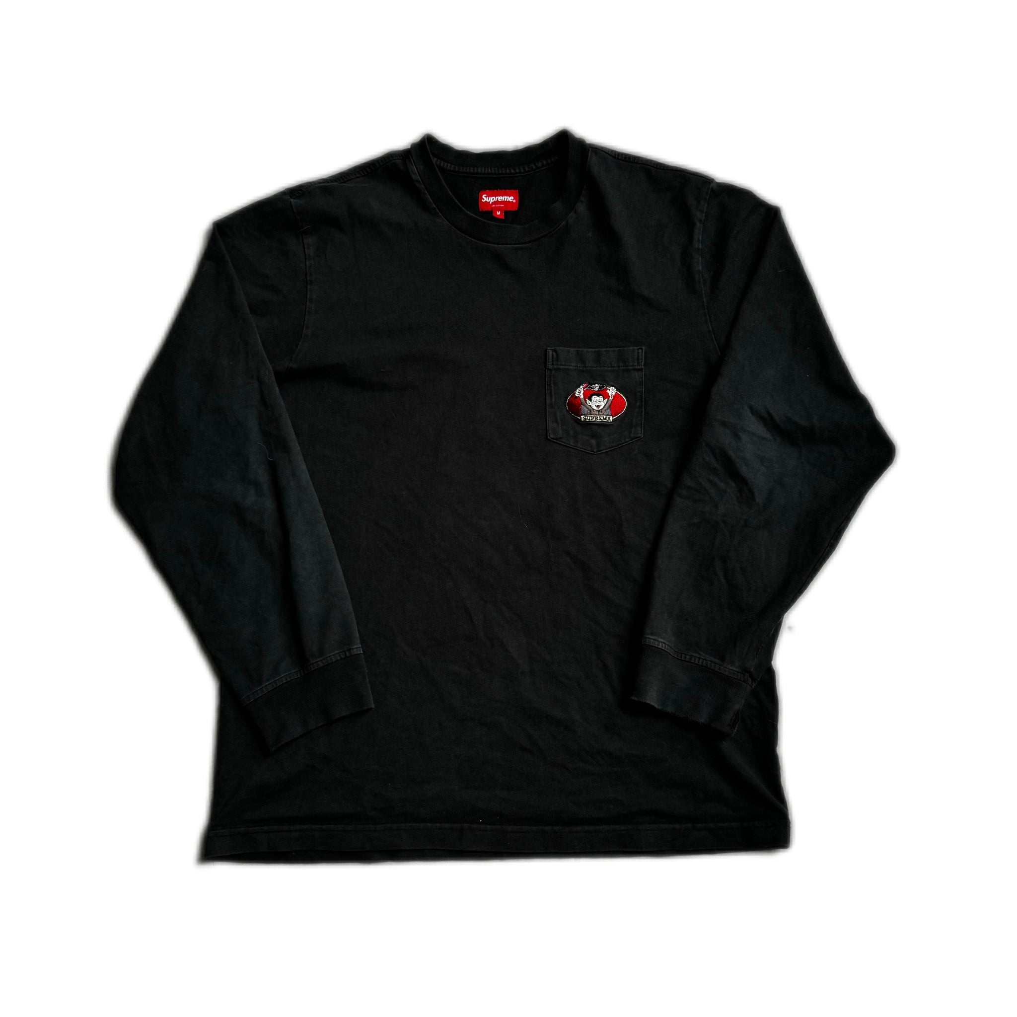 Black Supreme Long Sleeve Tee - M