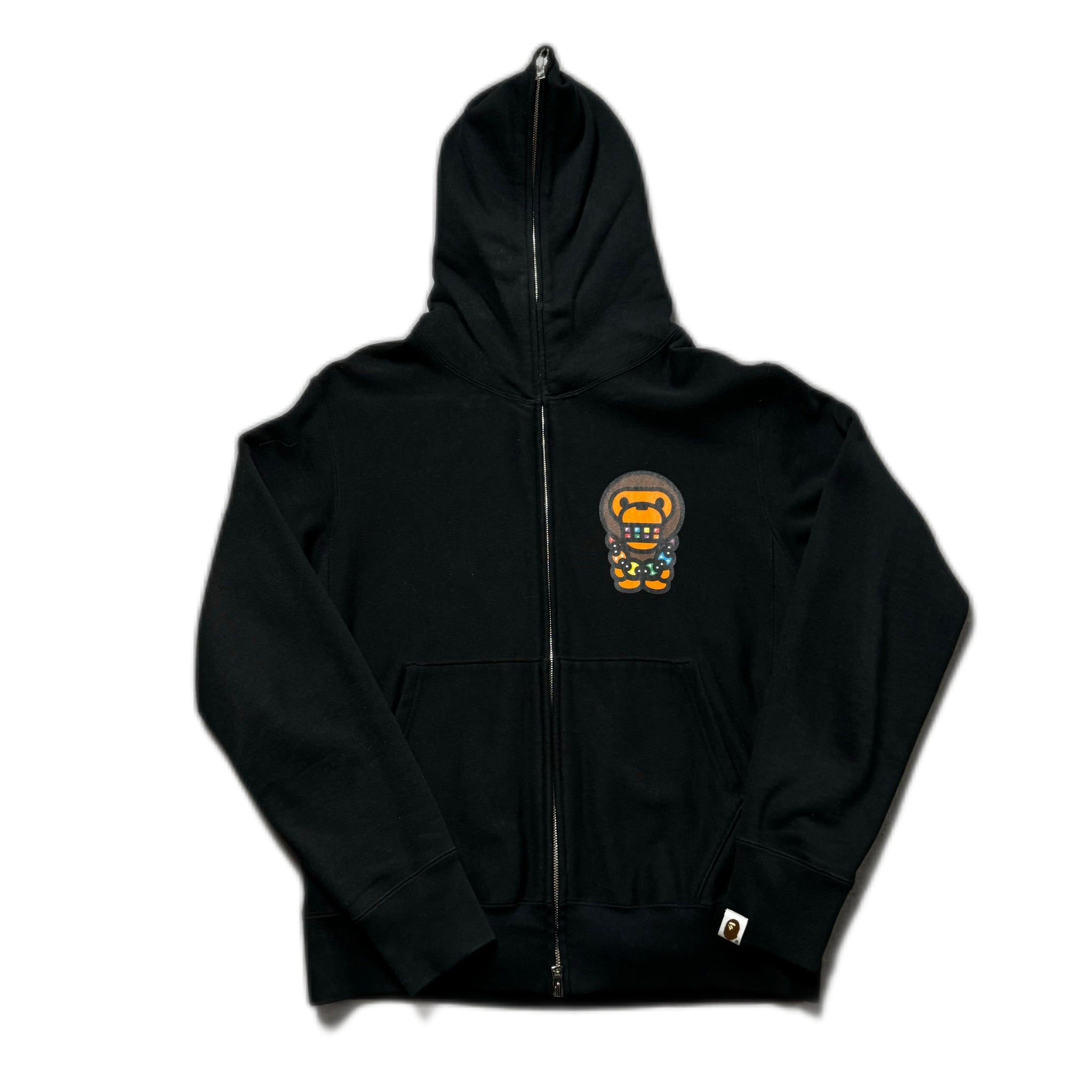 Black A Bathing Ape (BAPE) Zip Up Hoodie - S