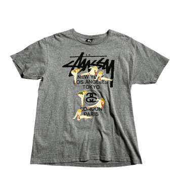 Grey Stussy Tee - L