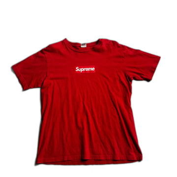 Red Supreme Box Logo Tee - L