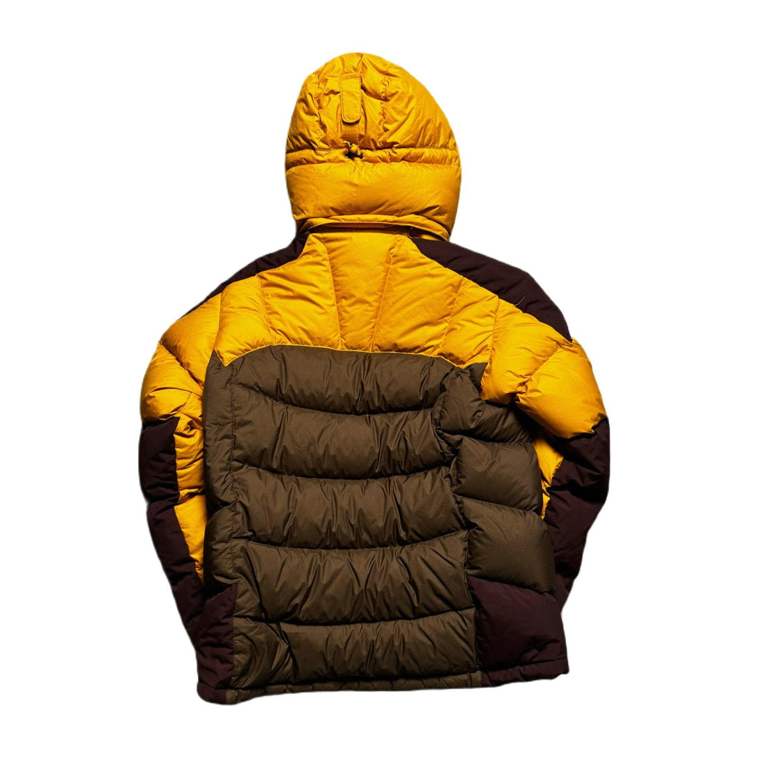 Brown + Yellow Montbell Puffer Coat - S