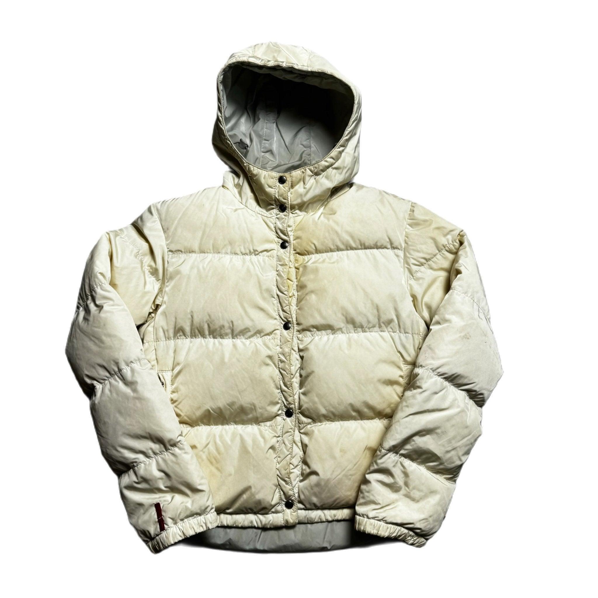 Cream Prada Puffer Coat - S