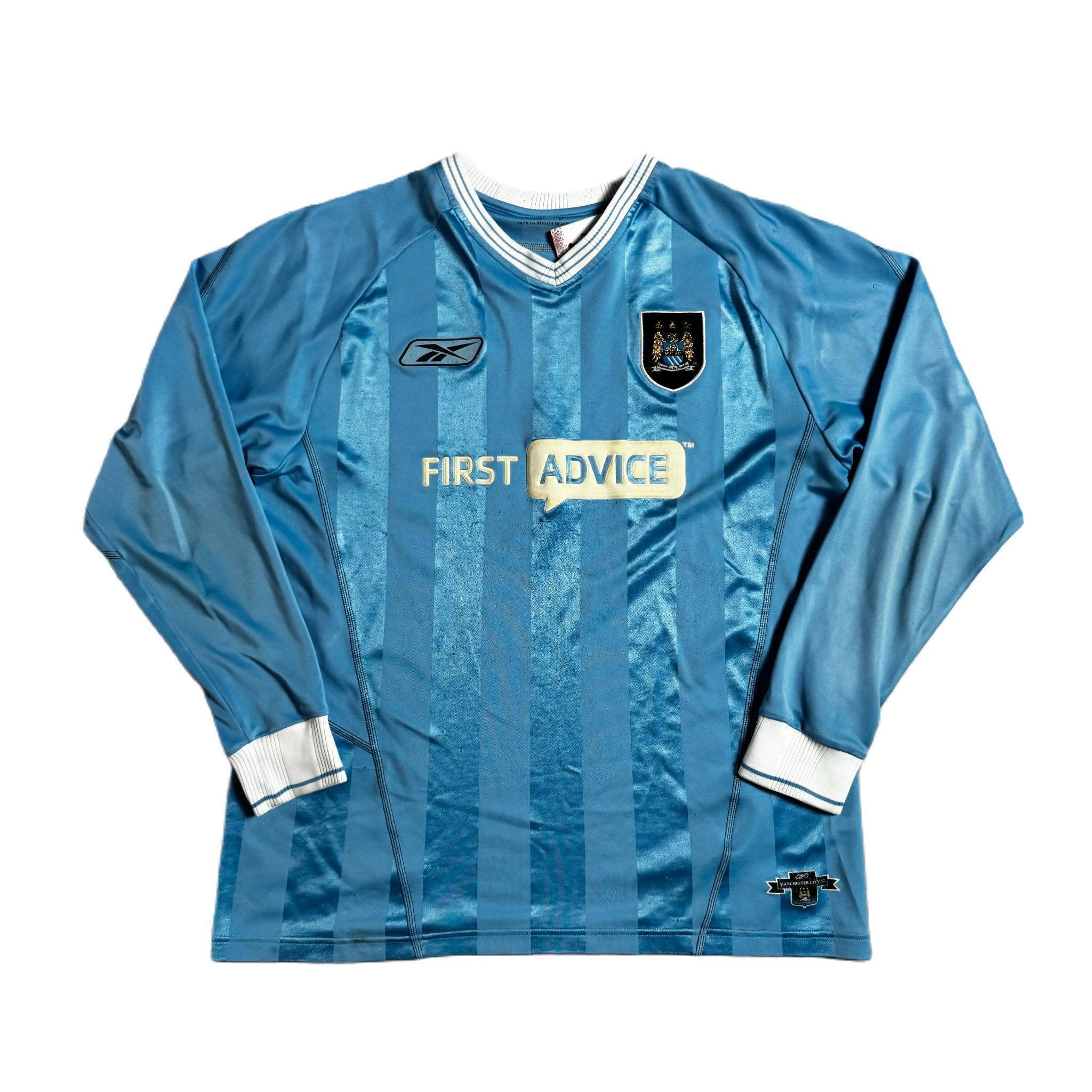 2003 - 04 Manchester City Home Long Sleeve Shirt - L