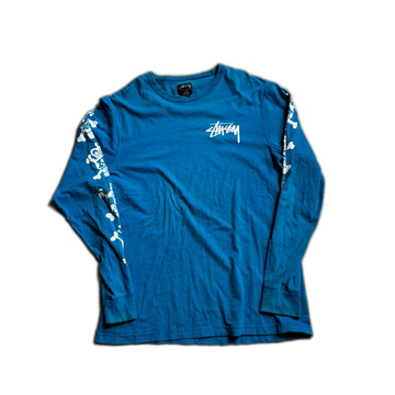 Blue Stussy Long Sleeve Tee - L