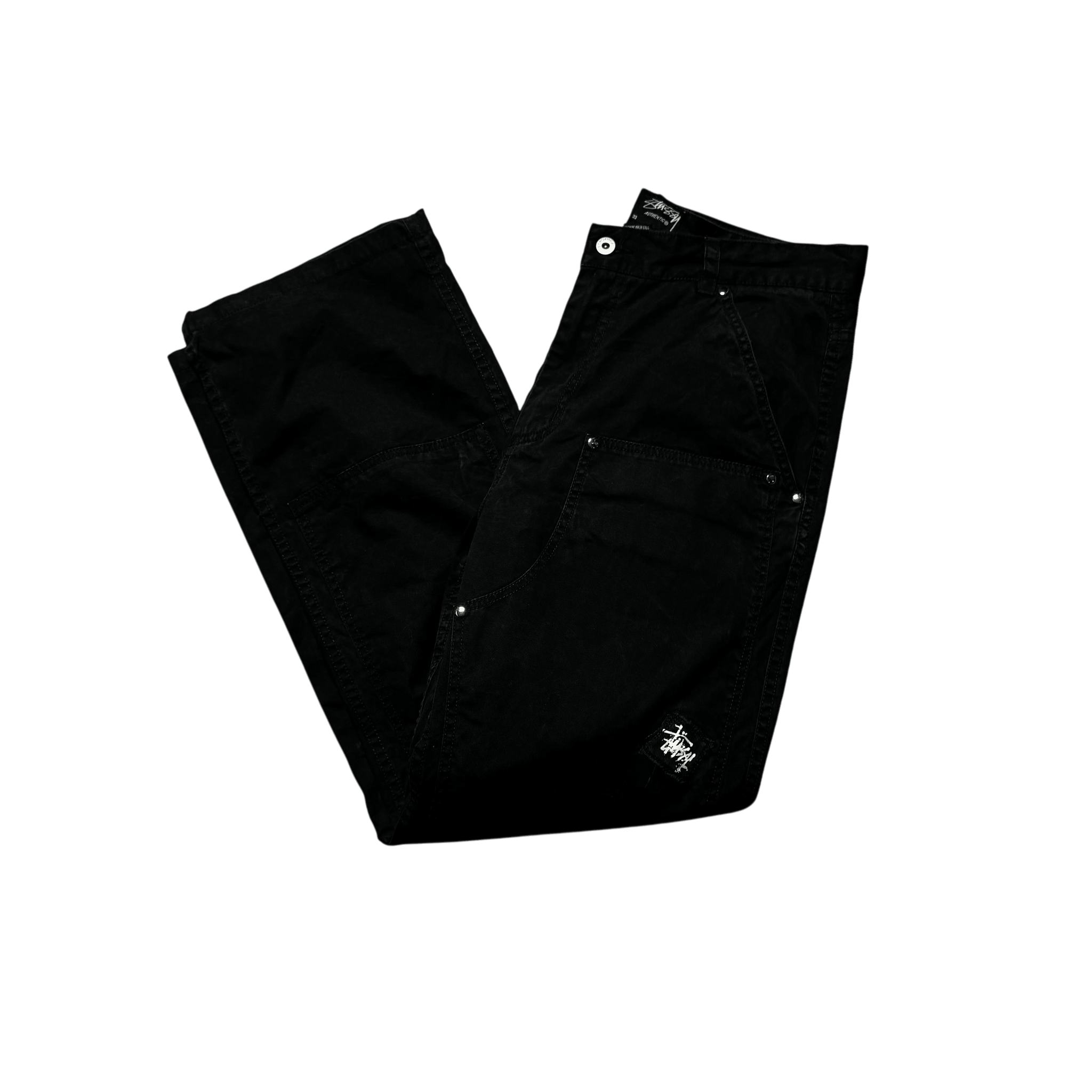 Black Stussy Double Knee Jeans - 33