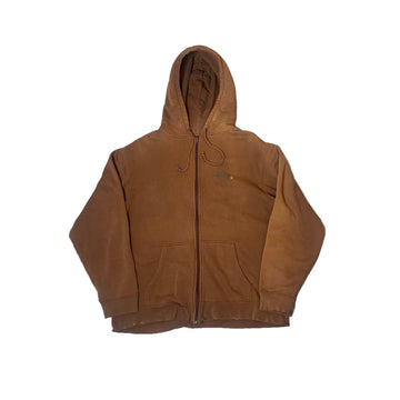 Brown Stussy Zip Up Hoodie - XL