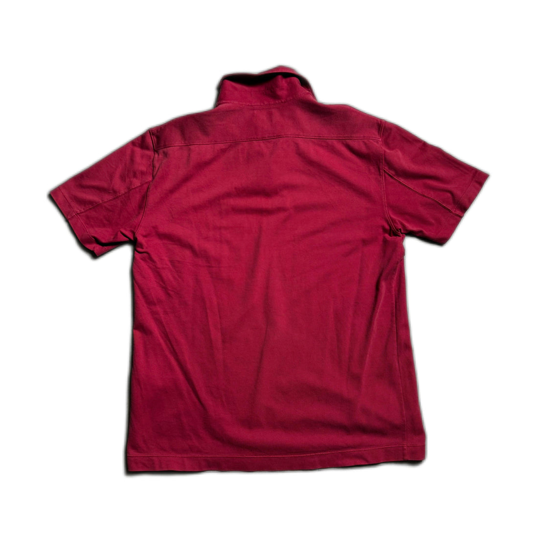 Vintage Burgundy CP Company Polo Shirt - S