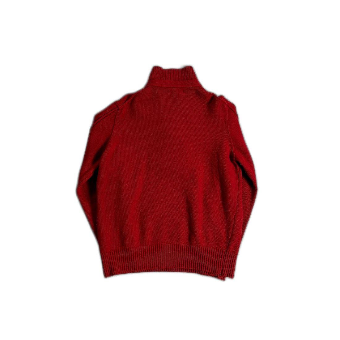 Vintage Red Stone Island Knitted 1/4 Sweatshirt - M