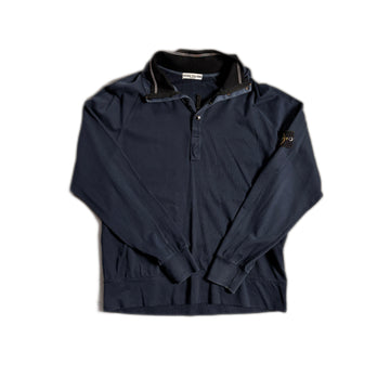 Navy Blue Stone Island 1/4 Zip Sweatshirt - XL