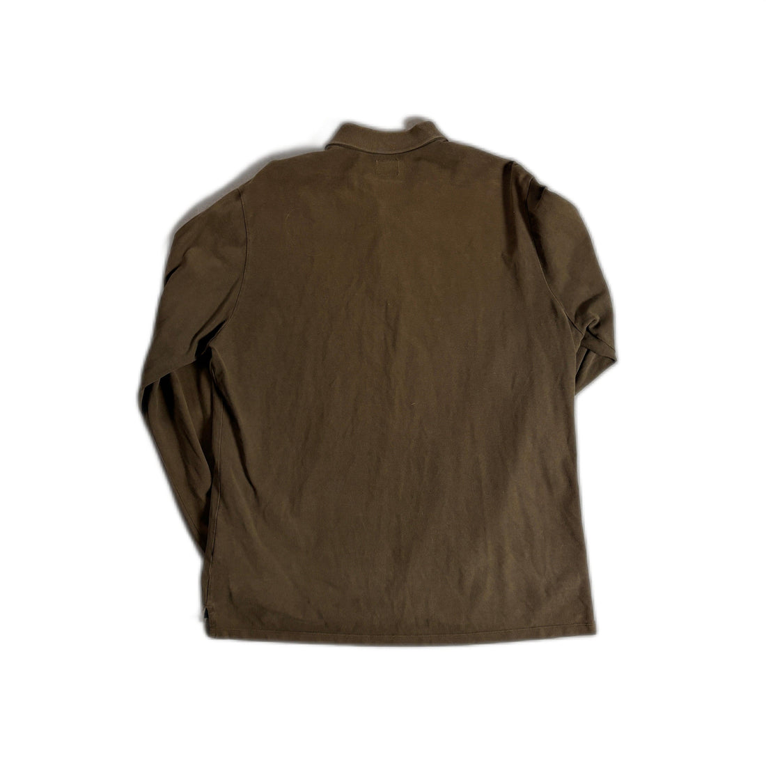 Khaki CP Company Long Sleeve Polo Shirt - XXL (Recommended Size - XL)