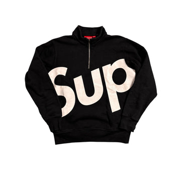 Black Supreme 1/4 Zip Sweatshirt - M