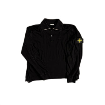 Black Stone Island Polo Shirt - L