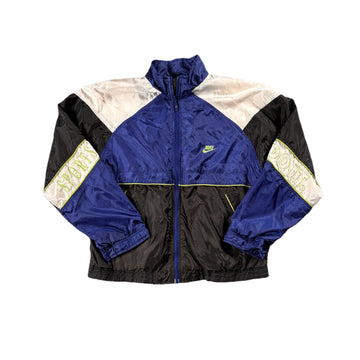 Vintage Blue, White + Black Nike Jacket - M