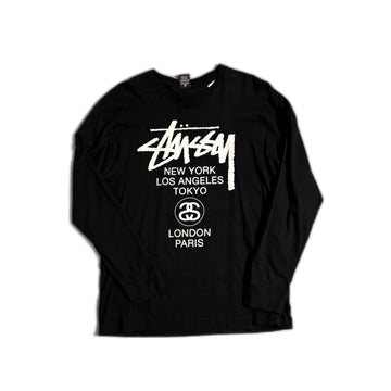 Black Stussy Long Sleeve Tee - L