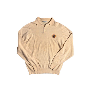 Cream Burberry Long Sleeve Polo Shirt - XL