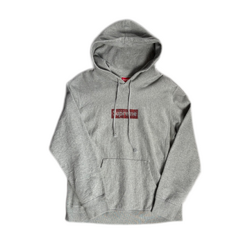 Grey Supreme Box Logo Hoodie - L