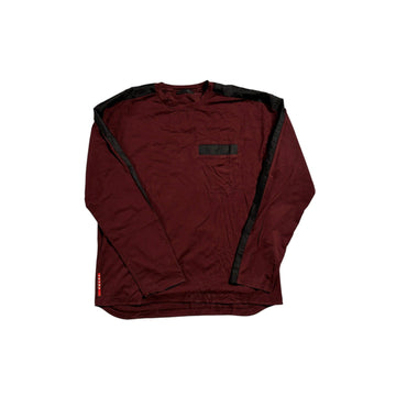 Vintage Burgundy + Black Prada Long Sleeve Tee - S