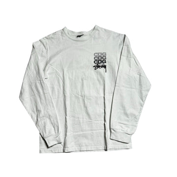 White Stussy x Comme Des Garcons (CDG) Long Sleeve Tee - M