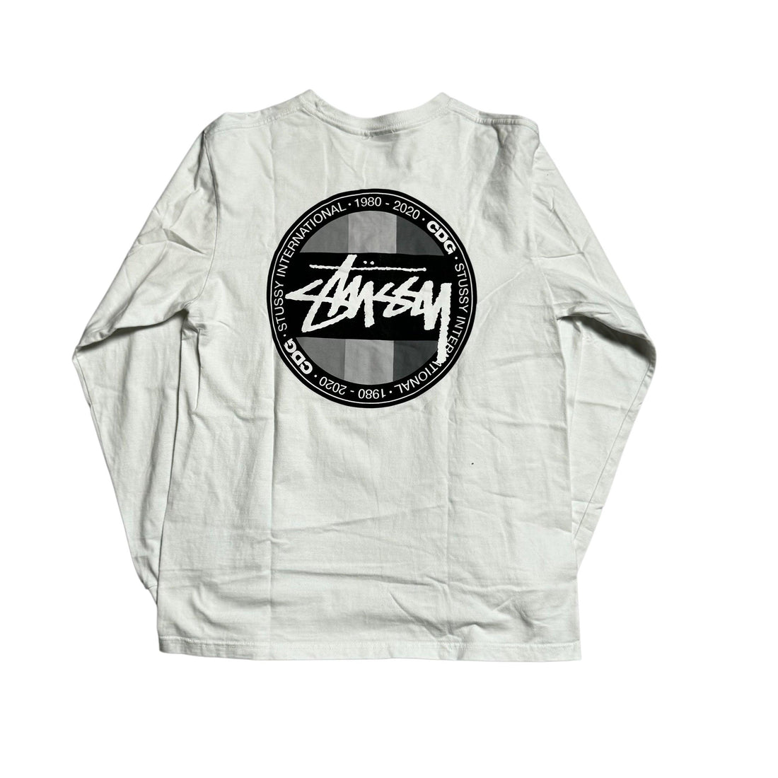 White Stussy x Comme Des Garcons (CDG) Long Sleeve Tee - M