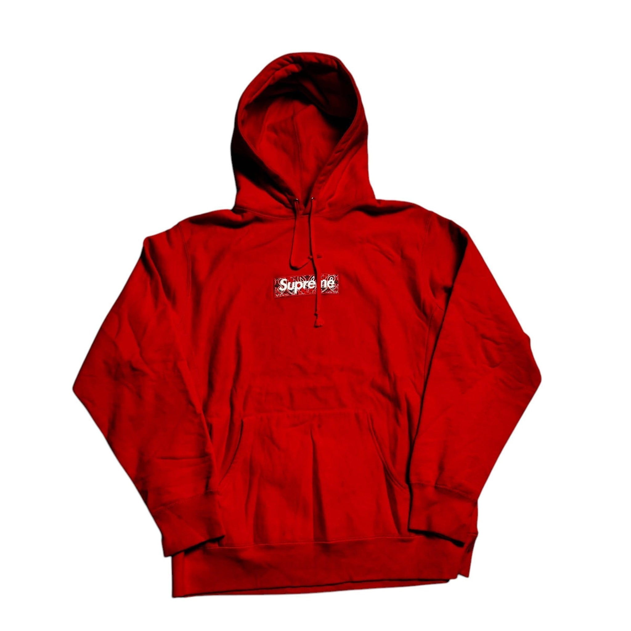 Red Supreme Bandana Box Logo Hoodie - L