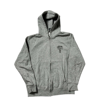 Grey Stussy Full Zip Hoodie - S