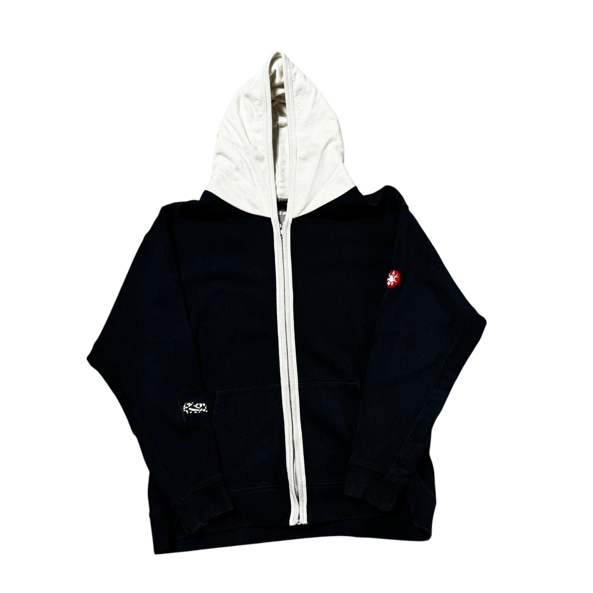 Navy Blue + White Cav Empt Zip Up Hoodie - M