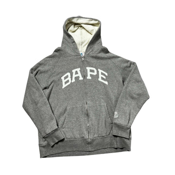 Grey A Bathing Ape (BAPE) Full Zip Hoodie - XL