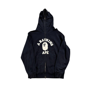 Navy Blue A Bathing Ape (BAPE) Full Zip Hoodie - L