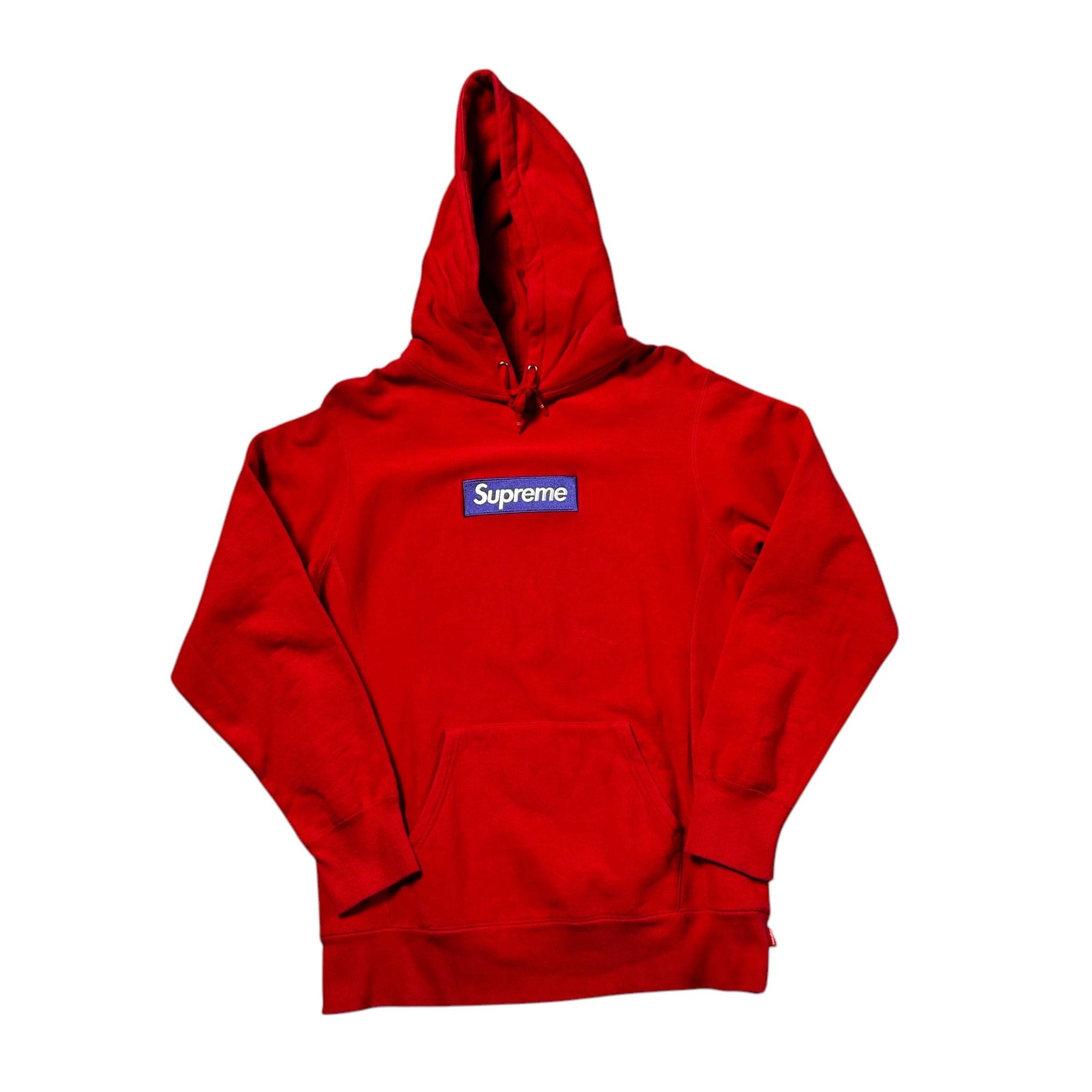 Red Supreme Box Logo Hoodie - M