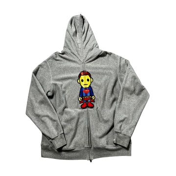 Grey A Bathing Ape (BAPE) x Marvel Superman Hoodie - L