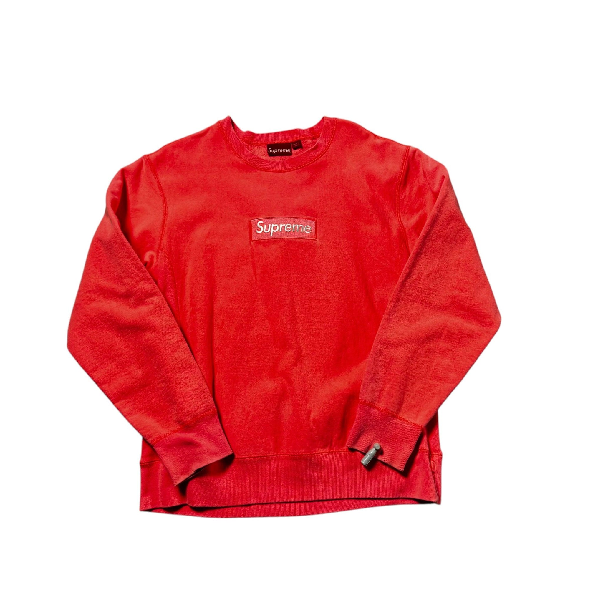 Red Supreme Box Logo Sweatshirt - L