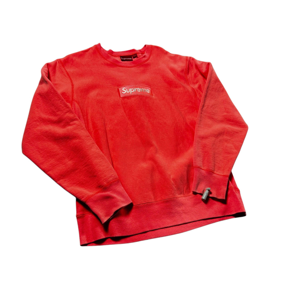 Red Supreme Box Logo Sweatshirt - L