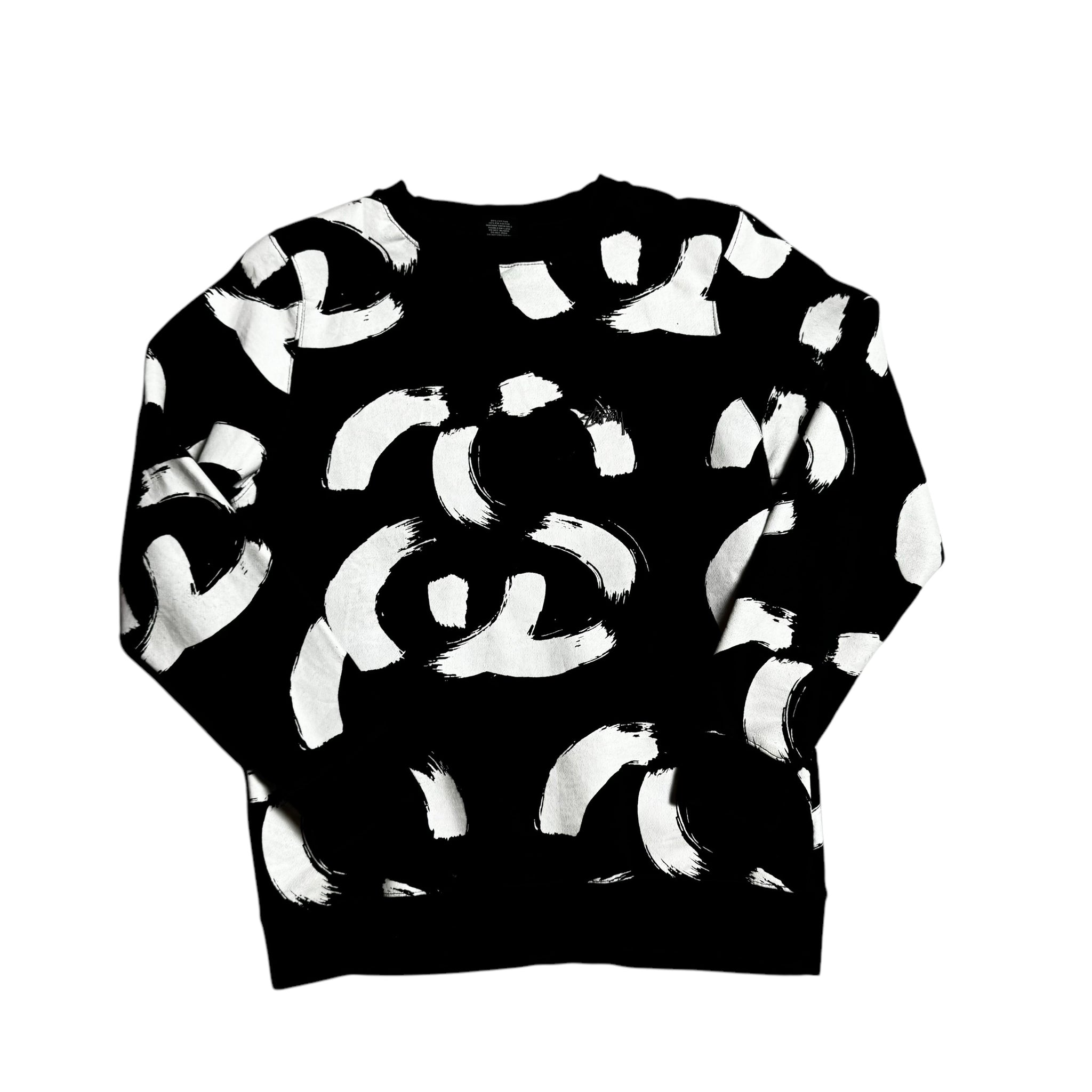 Black + White Stussy Sweatshirt - S