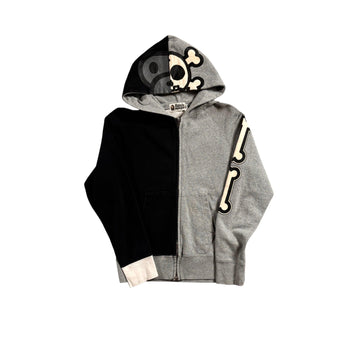 Navy Blue + Grey A Bathing Ape (BAPE) Zip Up Hoodie - S