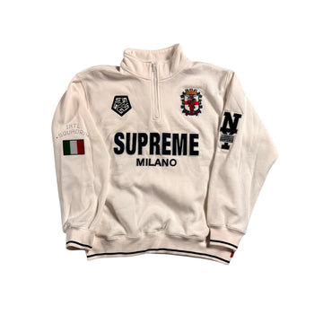 White Supreme Milano 1/4 Zip Sweatshirt - M