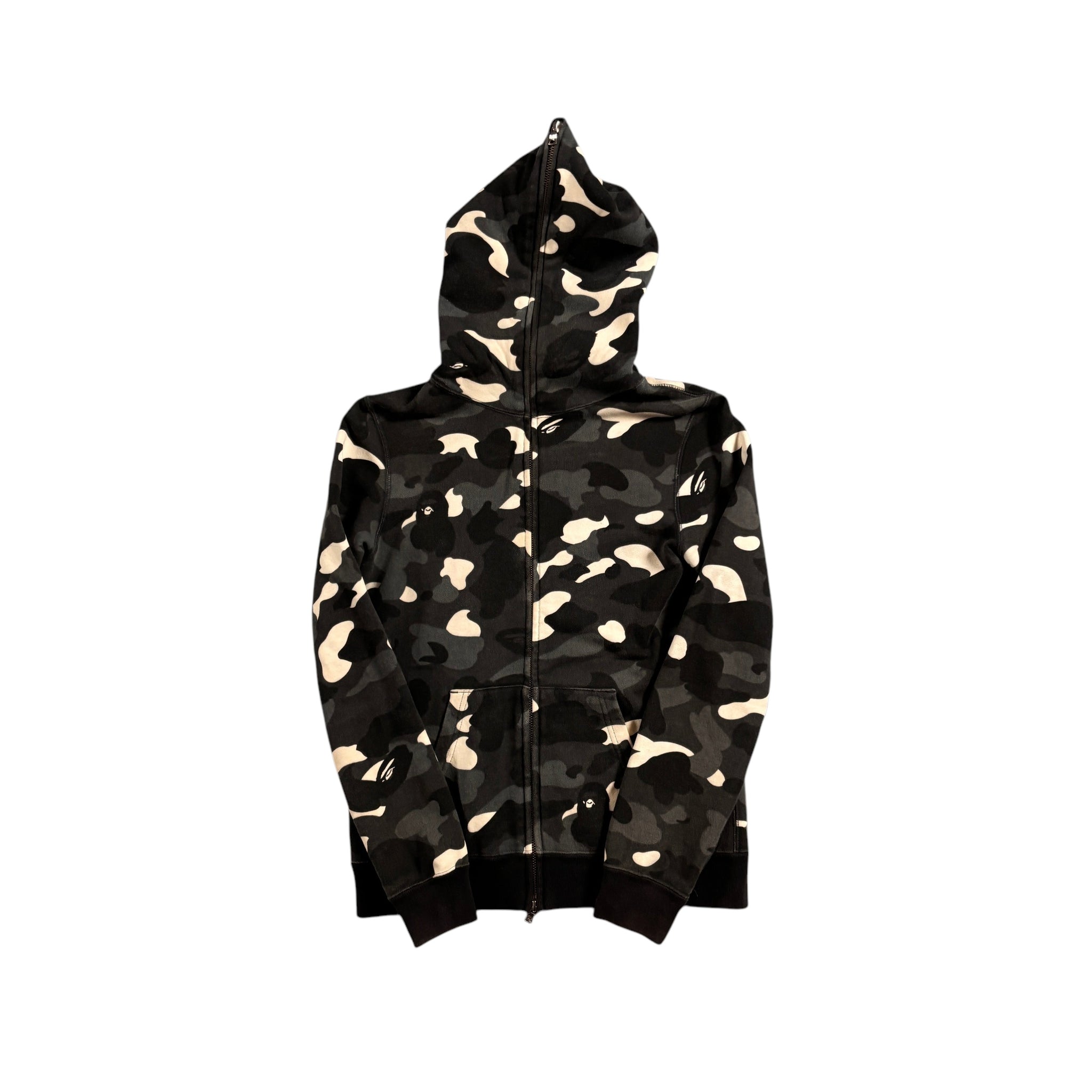 Black Camo A Bathing Ape (BAPE) Zip Up Hoodie - XS