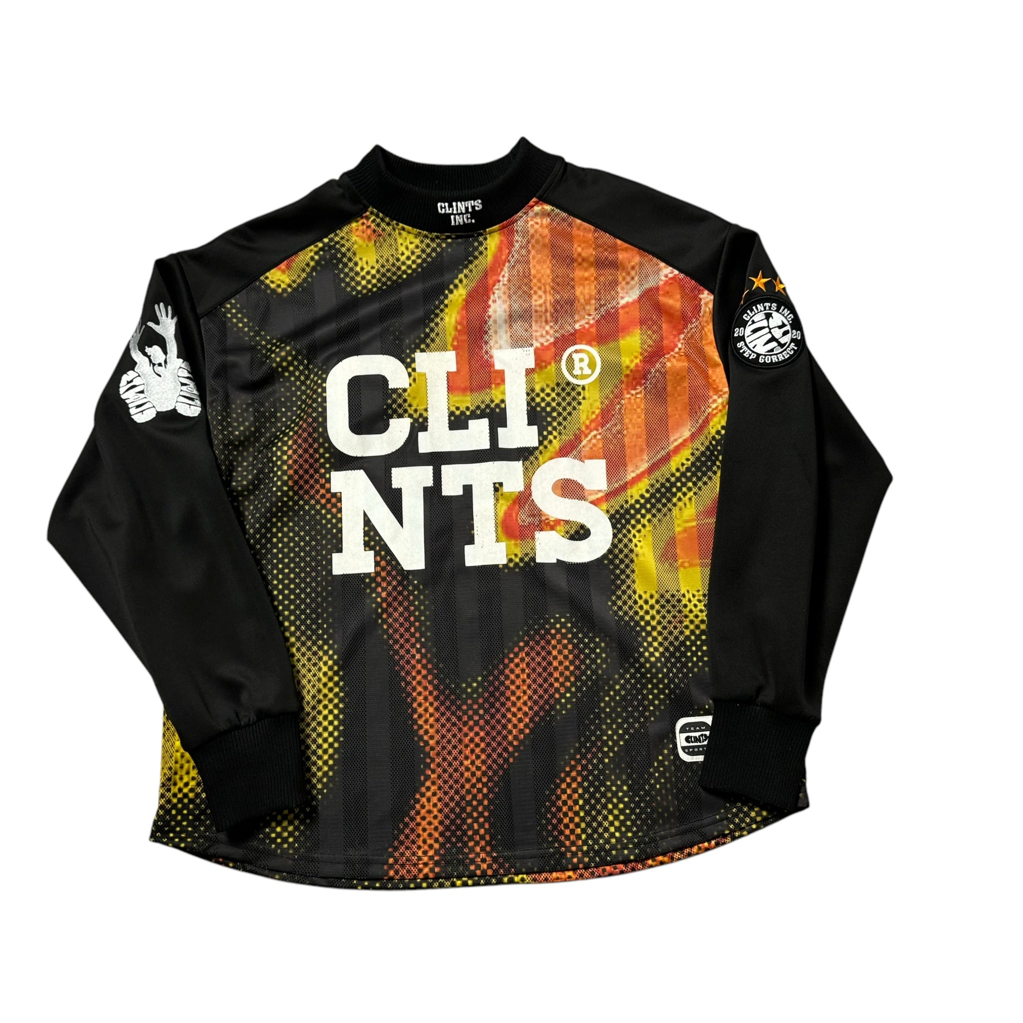 Orange + Black Clint’s Sweatshirt Jersey - M